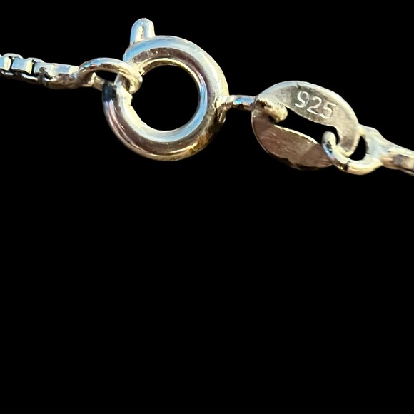 Southwest Sterling Silver 925 Turquoise Inlay Pendant And Sterling Chain 17” - Picture 3 of 6